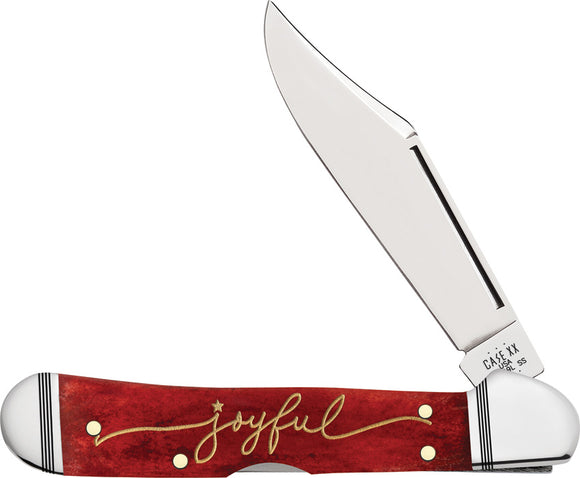 Case Cutlery Christmas Mini Copperlock Red Folding Stainless Pocket Knife 10625