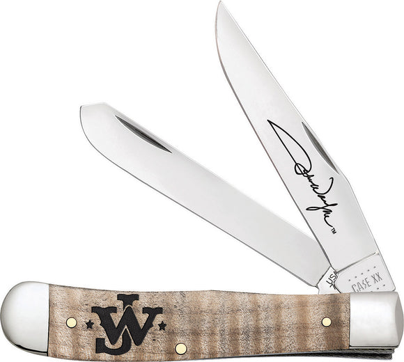 Case Cutlery John Wayne Trapper Pocket Knife Curly Maple Folding Stainless 10708