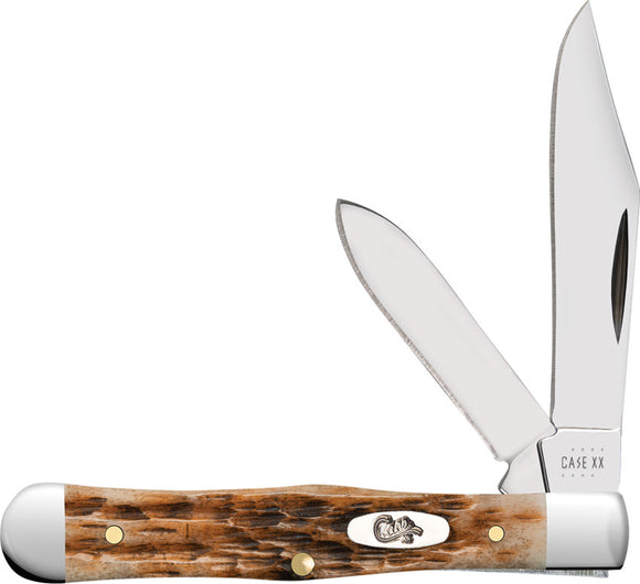 Case Cutlery Swell Center Pocket Knife Slip-Joint Brown Bone Stainless 10729