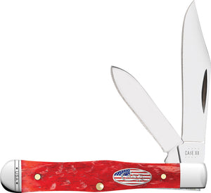 Case Cutlery Swell Center Pocket Knife Slip-Joint Red Bone Stainless 10733