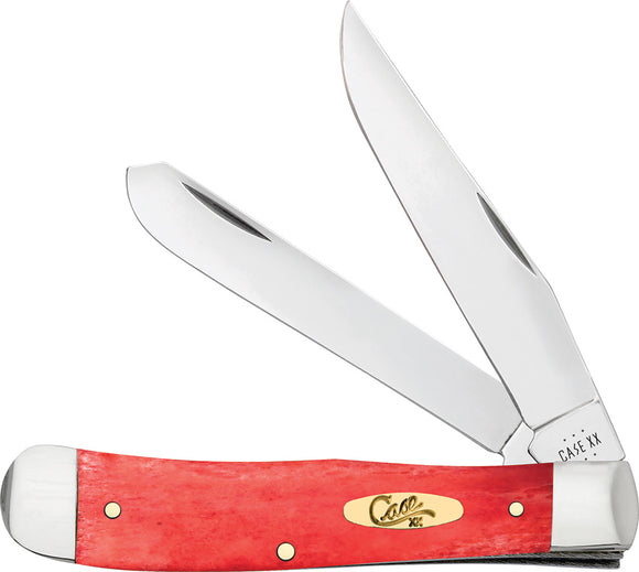 Case Cutlery Trapper Smooth Dark Red Bone Folding Stainless Pocket Kni ...
