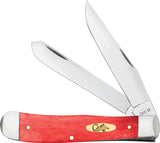 Case Cutlery Trapper Smooth Dark Red Bone Folding Stainless Pocket Knife 10760