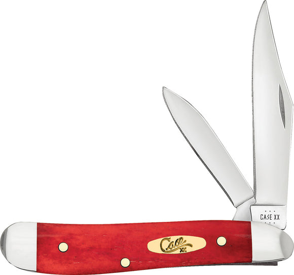 Case Cutlery Peanut Smooth Dark Red Bone Folding Stainless Pocket Knife 10763