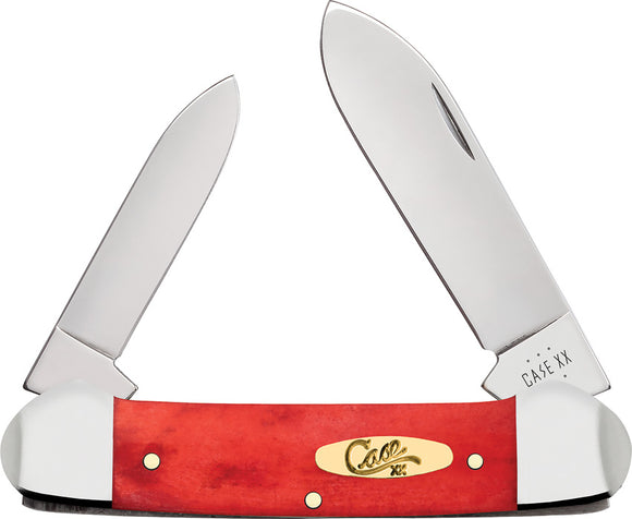 Case Cutlery Canoe Smooth Dark Red Bone Folding Stainless Pocket Knife 10765