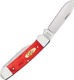 Case Cutlery Canoe Smooth Dark Red Bone Folding Stainless Pocket Knife 10765