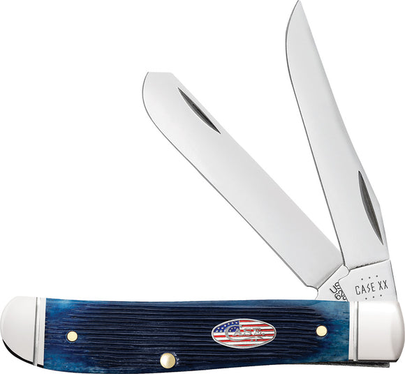 Case Cutlery Mini Trapper Barnboard Navy Blue Bone Folding Stainless Knife 10777