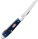 Case Cutlery Mini Trapper Barnboard Navy Blue Bone Folding Stainless Knife 10777