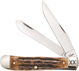 Case Cutlery XX Deep Canyon Jig Burnt Amber Handle Folding Blades Knife 10904