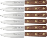 Case Cutlery Steak Brown Walnut 6pc Fixed Blade Knife Set 11078