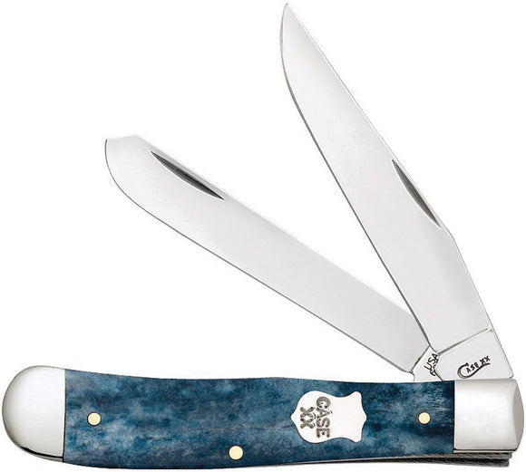 Case Cutlery Trapper Med Blue Bone Folding Stainless Pocket Knife 11190