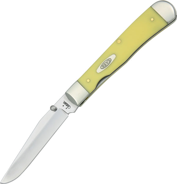 Case XX TrapperLock Yellow Handle Linerlock Carbon Steel Folding Knife 111