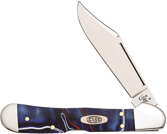 Case Cutlery XX Mini Copperlock Patriotic Blue Handle Folding Blade Knife 11211