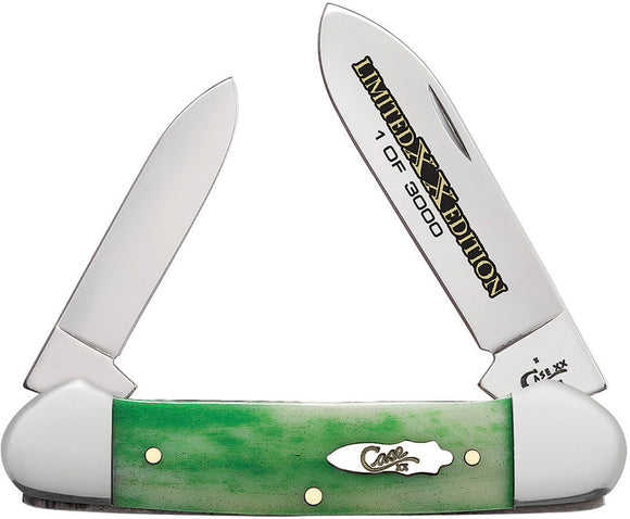 Case Cutlery XX Canoe Bright Green Bone Folding Pocket Knife Limited Ed 11766