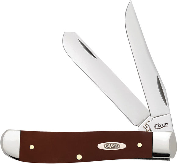 Case Cutlery Mini Trapper Brown Synthetic Folding Two Blade Pocket Knife 11794