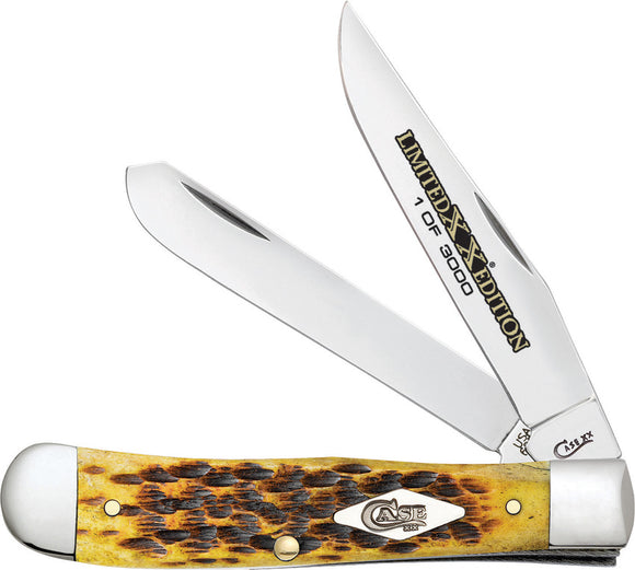 Case Cutlery Trapper Honeycomb Jigged Bone Folding Stainless Pocket Knife 11971
