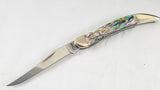 Case Cutlery XX Small Texas Toothpick Abalone Handle Folding Pocket Knife 12002