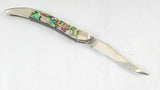 Case Cutlery XX Small Texas Toothpick Abalone Handle Folding Pocket Knife 12002