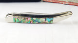 Case Cutlery XX Small Texas Toothpick Abalone Handle Folding Pocket Knife 12002