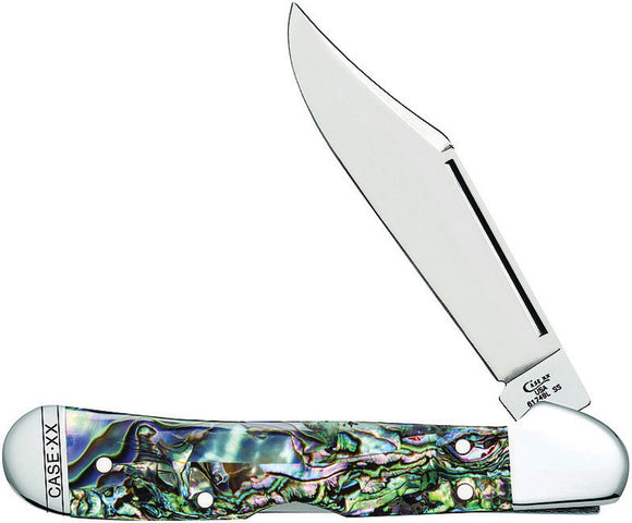 Case Cutlery Mini Copperlock Abalone Folding Pocket Knife 12020