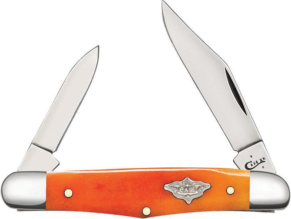 Case XX Half Whittler Persimmon Orange Bone Handle Stainless Folding Knife 12036