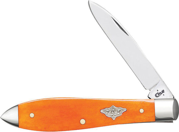 Case XX Teardrop Persimmon Orange Bone Handle TB61028 SS Folding Knife 12037