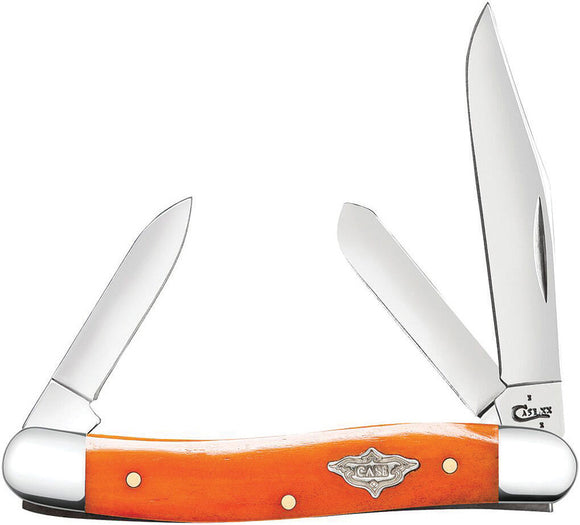 Case XX Stockman Persimmon Orange Bone Handle 63087 SS Folding Knife 12038