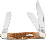 Case Cutlery Large Stockman Amber Jigged Bone Handle Folding Pocket Knife 128