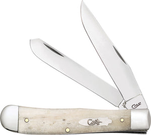 Case Cutlery Trapper Natural Bone Folding Two Blade Pocket Knife 13050