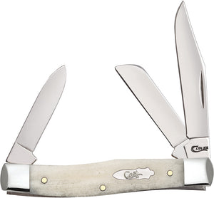 Case Cutlery Stockman Natural Bone Folding Three Blade Pocket Knife 13051