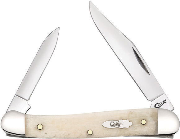 Case Cutlery Mini Copperhead Natural Bone Folding Two Blade Pocket Knife 13053