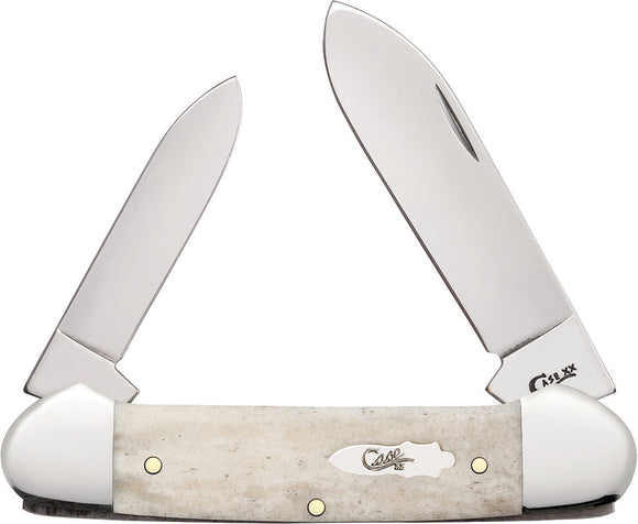 Case Cutlery Canoe Natural Bone Folding Two Blade Pocket Knife 13054