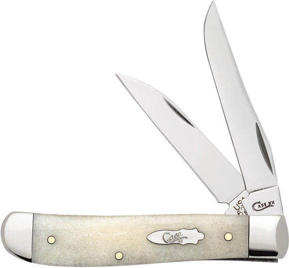 Case Cutlery Mini Trapper Natural Bone Folding Two Blade Pocket Knife 13056