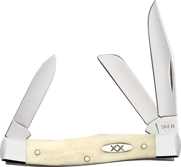 Case Cutlery Medium Stockman Smooth Natural Bone Folding Knife 13311