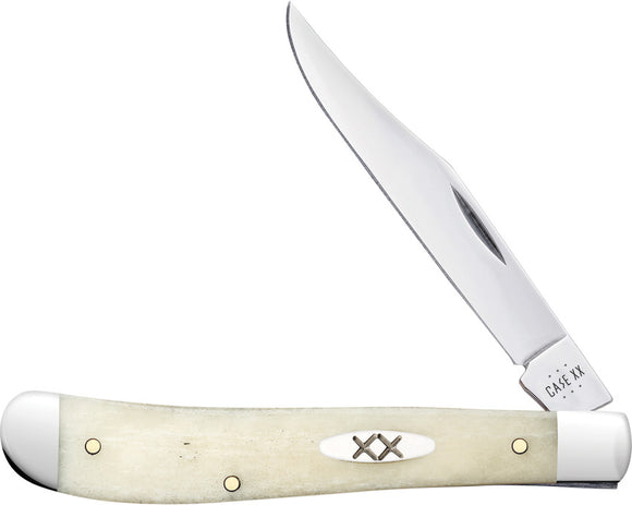 Case Cutlery Slimline Trapper Smooth Natural Bone Folding Knife 13312