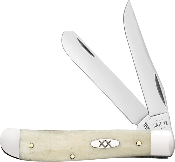 Case Cutlery Mini Trapper Smooth Natural Bone Folding Pocket Knife 13313