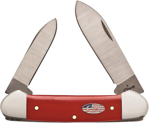 Case Cutlery XX American Workman Canoe Red Handle Folding Blades Knife 13455