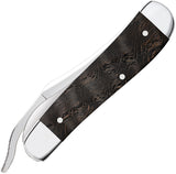 Case Cutlery Russlock Black Curly Oak Wood Folding Stainless Pocket Knife 14002