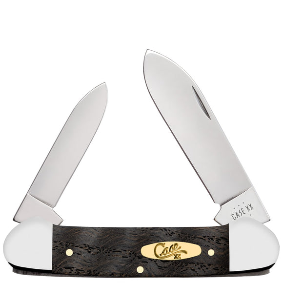 Case Cutlery Canoe Black Curly Oak Wood Folding Stainless Pocket Knife 14003