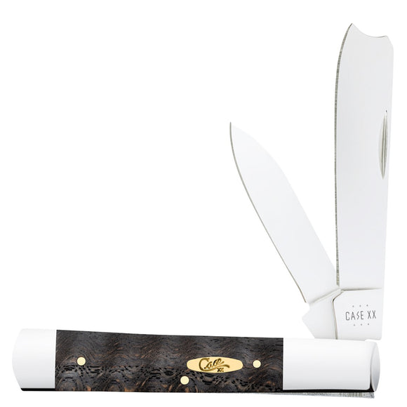 Case Cutlery Razor Jack Black Curly Oak Wood Folding Stainless Knife 14006
