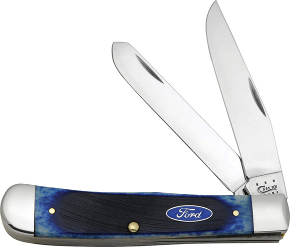 Case Cutlery XX Ford Blue Sawcut Bone Handle Trapper Folding Pocket Knife 14301