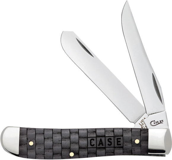 Case Cutlery Mini Trapper Charcoal Basket Weave Folding Pocket Knife 15505