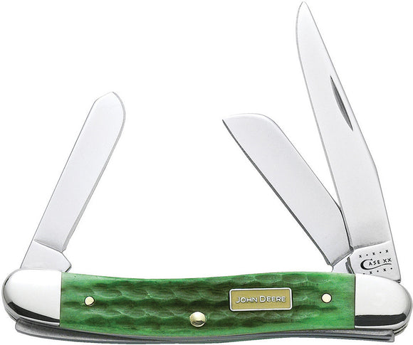 Case Cutlery XX John Deere Stockman Green Bone Folding Pocket Knife w/ Tin 15706