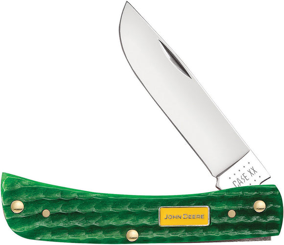 Case Cutlery John Deere Sod Buster Jr Green Bone Folding Stainless Knife 15766