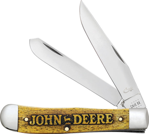 Case Cutlery John Deere Trapper Natural Bone Folding Stainless Knife 15770