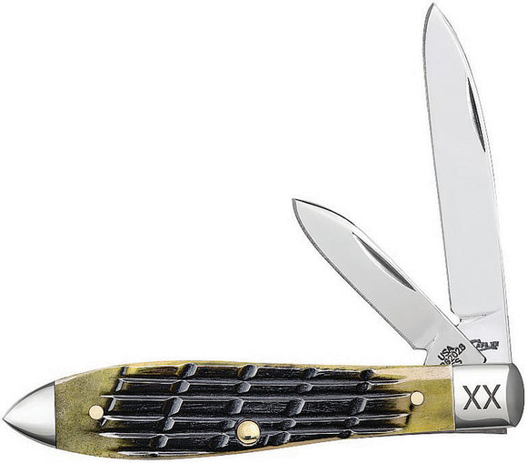 Case Cutlery Tear Drop Olive Green Bone Folding Stainless Pocket Knife 16021