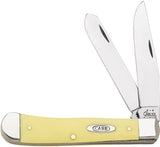 Case Cutlery Yellow Handle Trapper Clip & Spey Blades Folding Pocket Knife 161