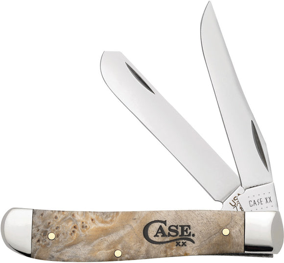 Case Cutlery Mini Trapper Box Elderwood 2 Blade Folding Pocket Knife 16565