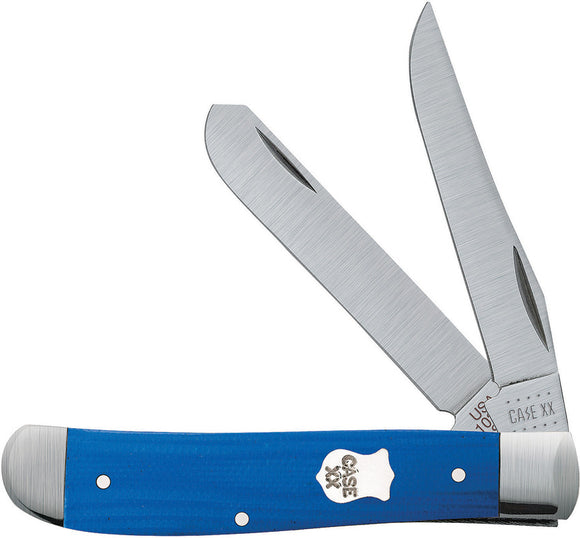 Case Cutlery Mini Trapper Blue G10 2 Blade Folding Stainless Pocket Knife 16741