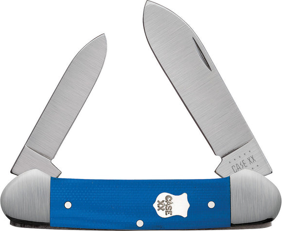 Case Cutlery Canoe Blue G10 2 Blade Folding Spear/Pen Pocket Knife 16743