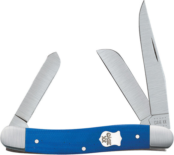 Case Cutlery Stockman Blue G10 3 Blade Folding Tru-Sharp Pocket Knife 16744